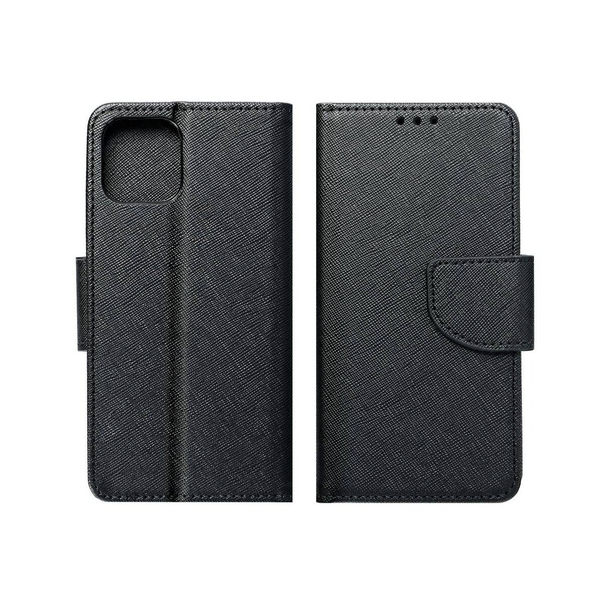 Buch Tasche "Fancy" kompatibel mit Motorola Moto G55 5G Schwarz