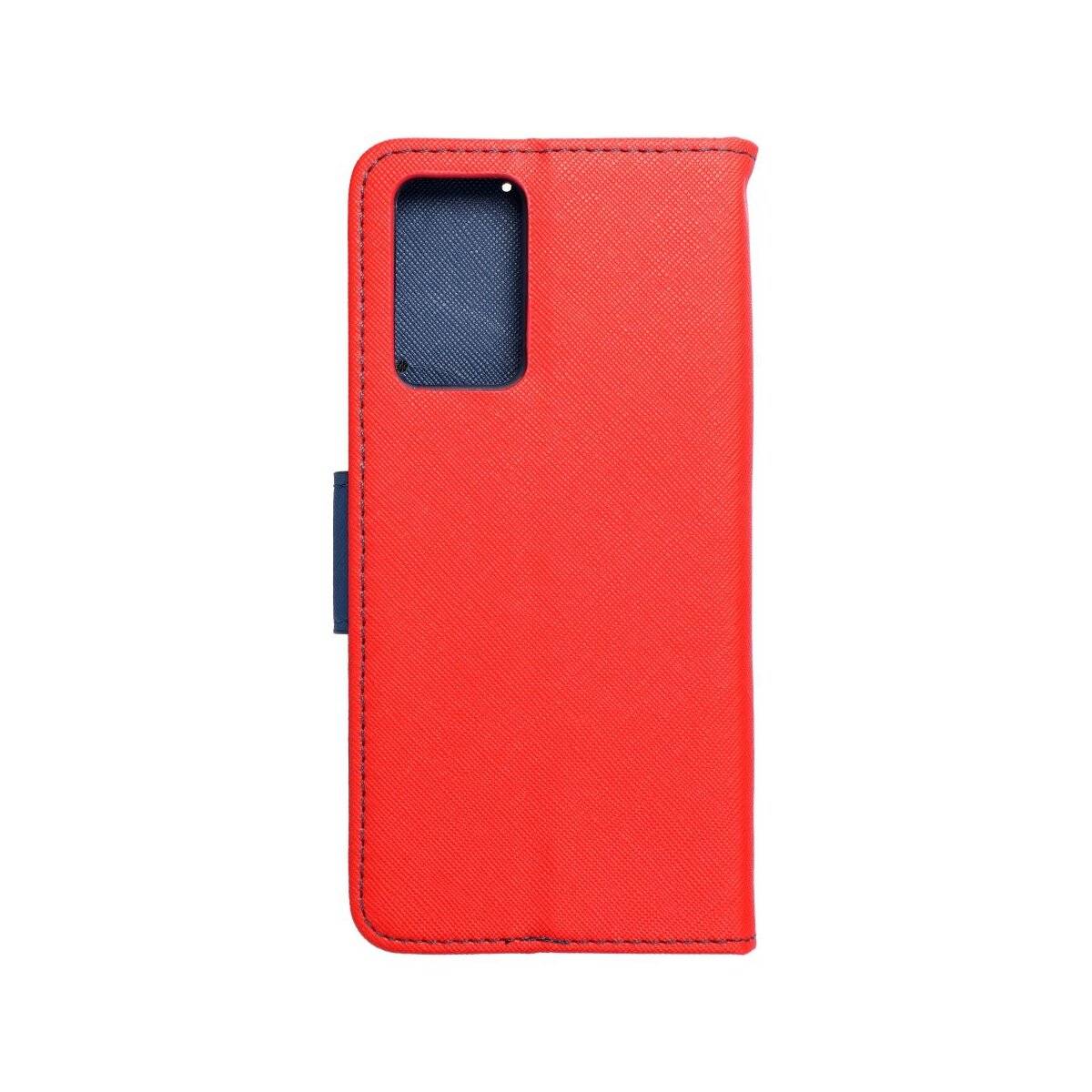 Buch Tasche "Fancy" kompatibel mit Motorola Moto G35 5G Rot-Blau