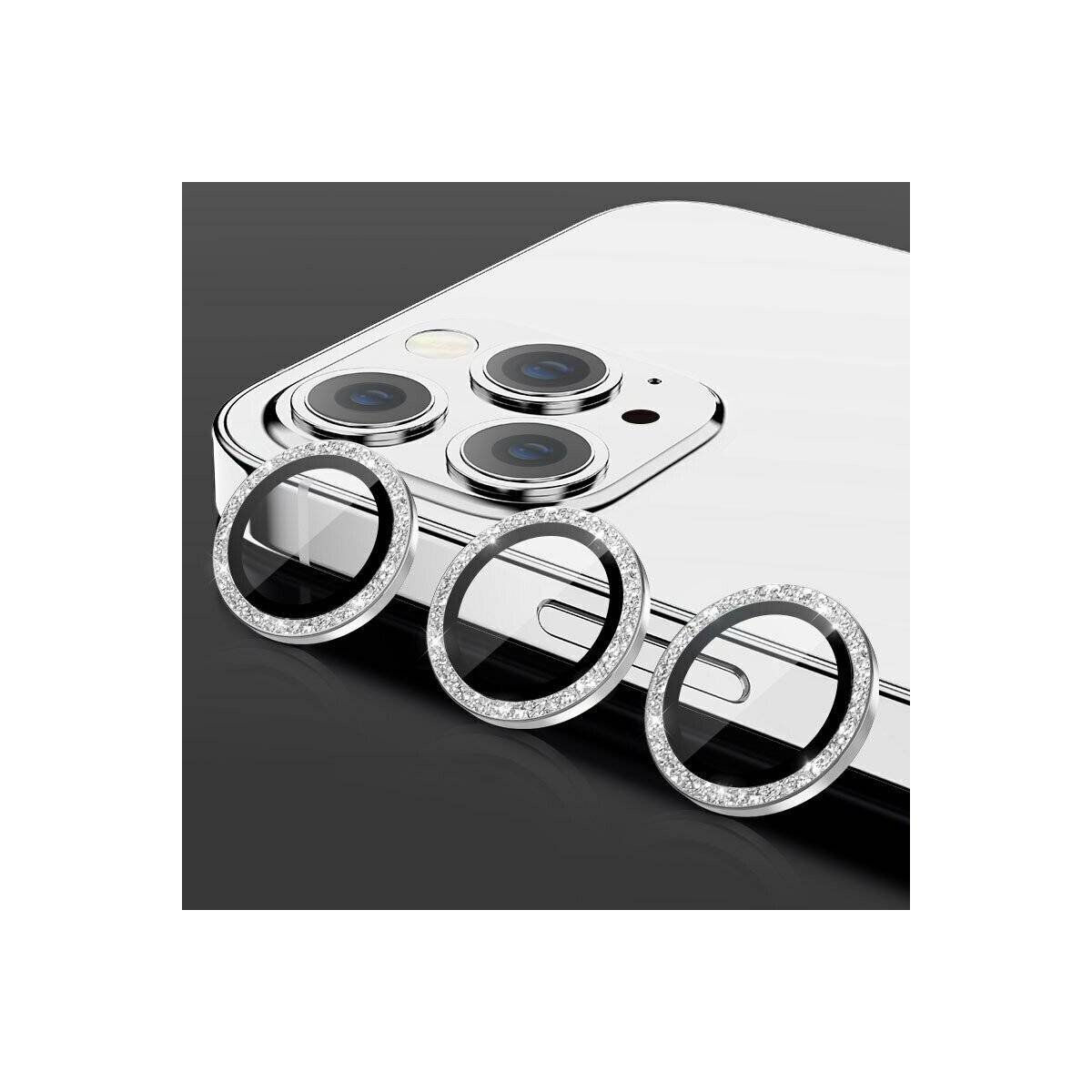 Lens Shield Glas Kameraglas kompatibel mit iPhone 16 Silber Diamond