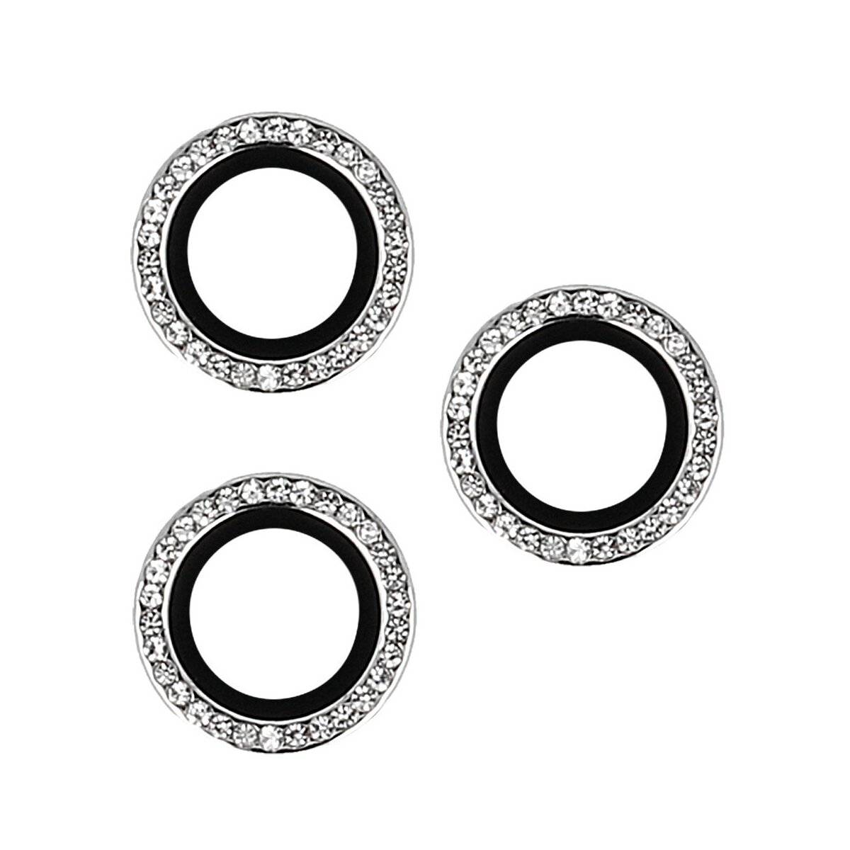 Lens Shield Glas Kameraglas kompatibel mit iPhone 16 Pro Silber Diamond