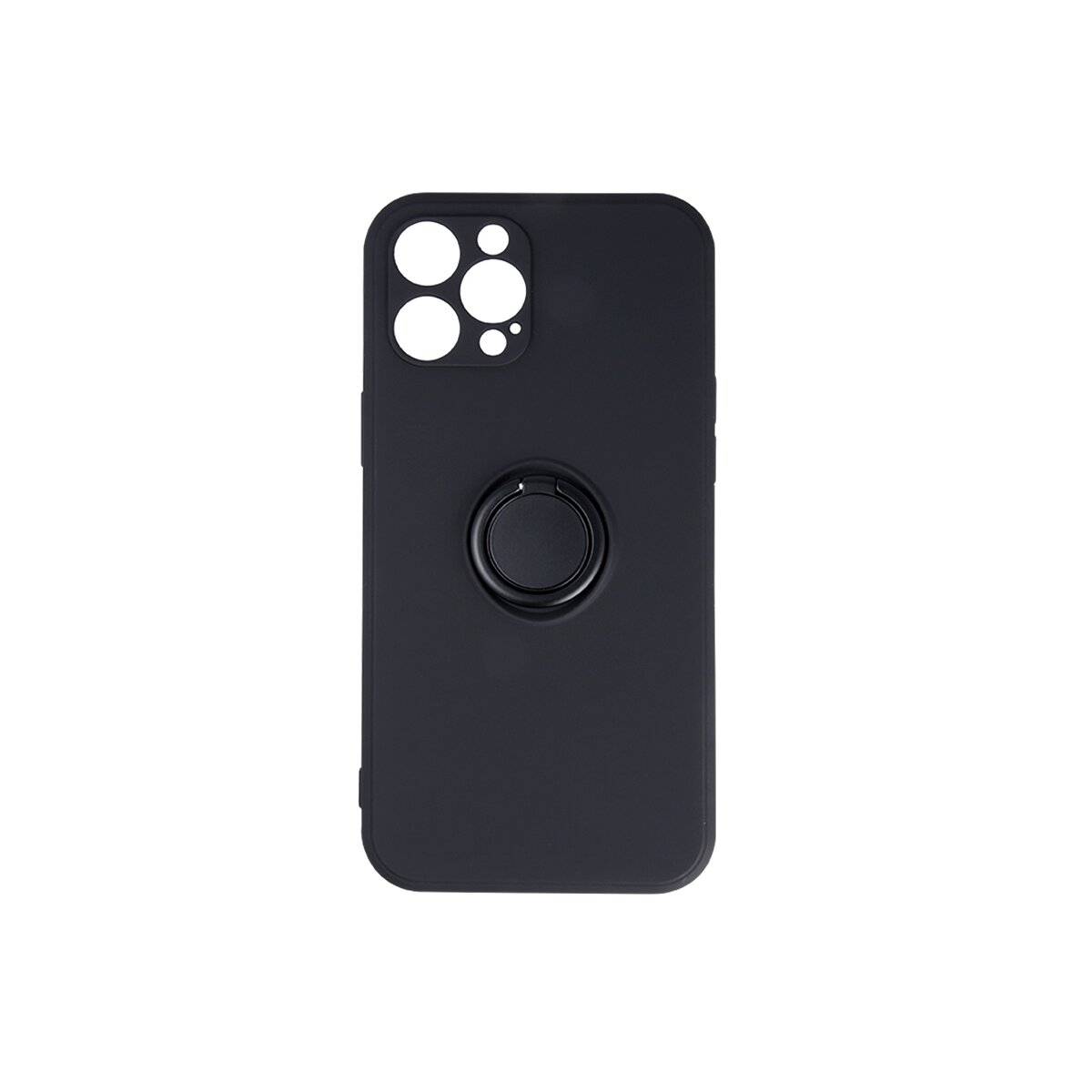 Finger Grip Hülle mit Ring Kameraschutz kompatibel mit iPhone 16 Plus Schwarz