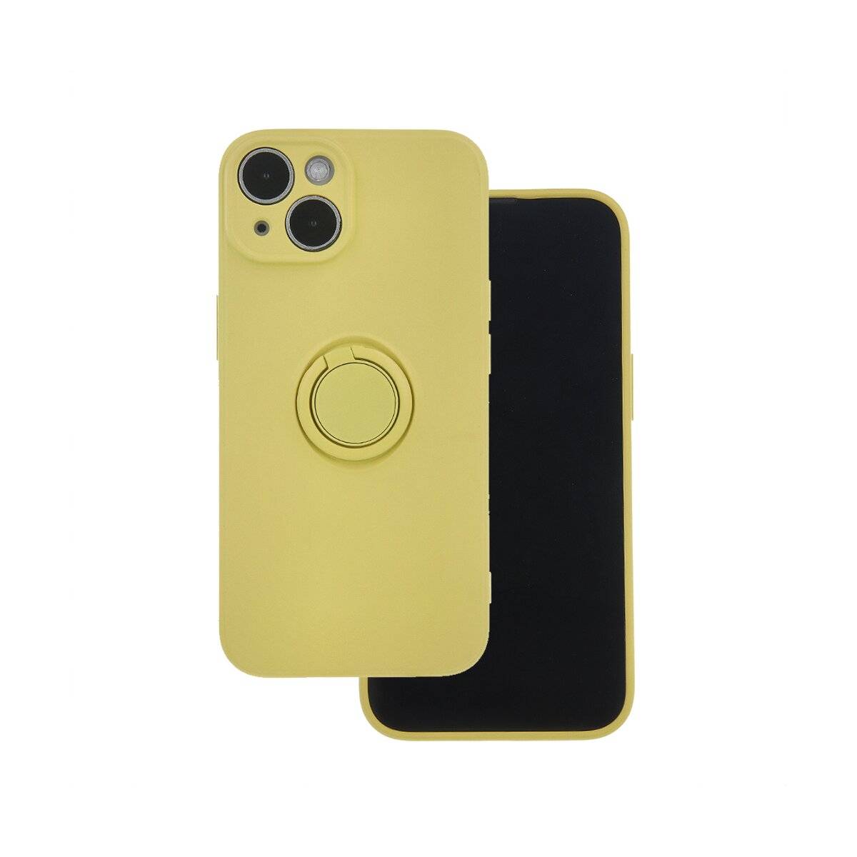 Finger Grip Hülle mit Ring Kameraschutz kompatibel mit iPhone 16 Pro Gelb