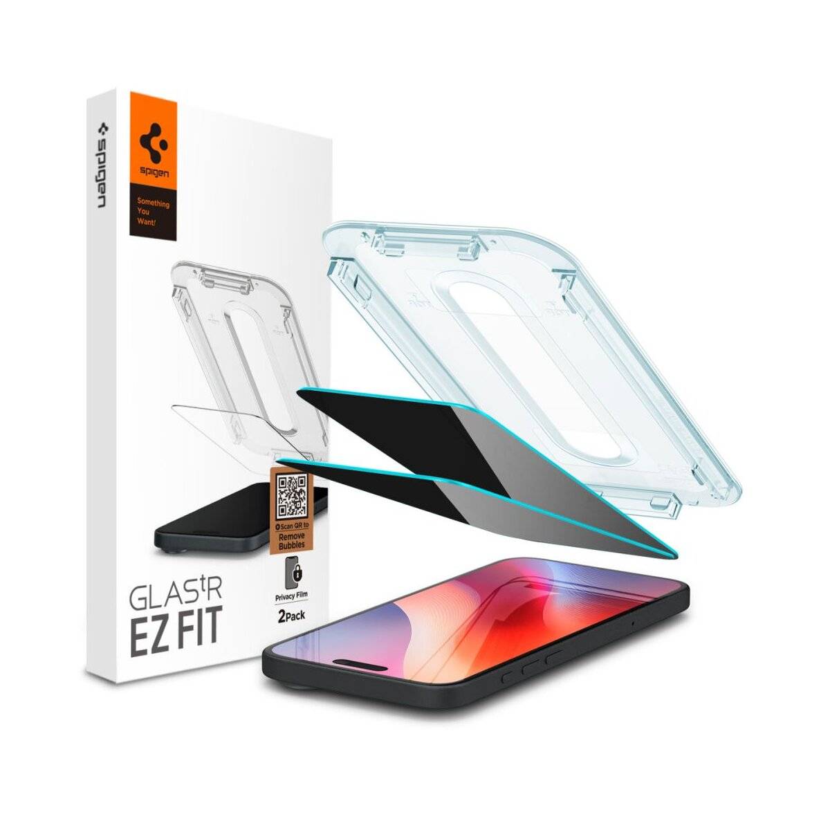 Spigen Glas.tR EZ Fit Privacy gehärtetes Glas iPhone 16 Pro Max - 2 Stk.