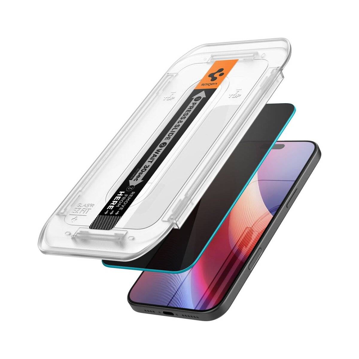 Spigen Glas.tR EZ Fit Privacy gehärtetes Glas iPhone 16 Pro Max - 2 Stk.