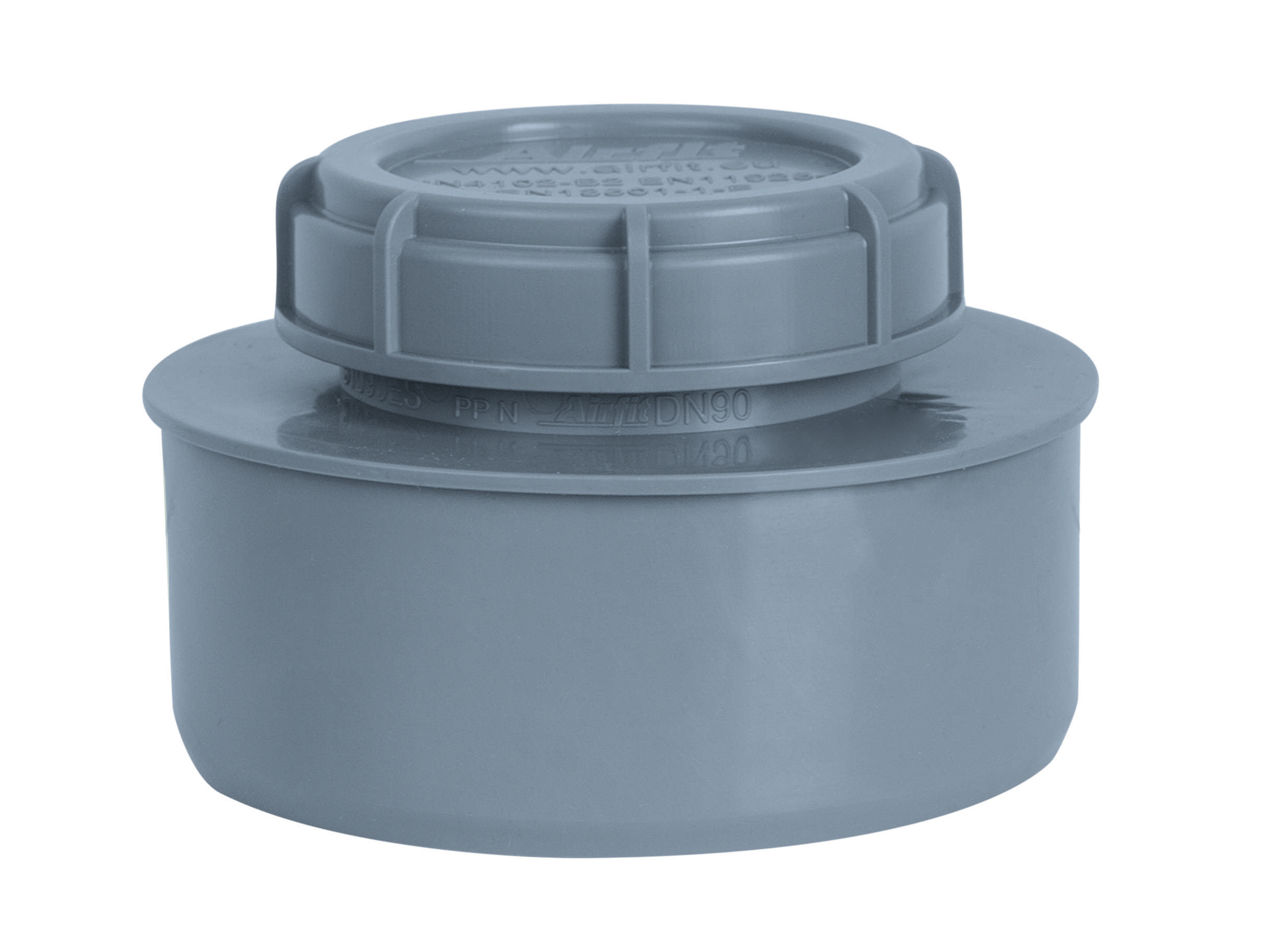 airfit Endstopfen DN 90mit Schraubverschlusskappe, grau
