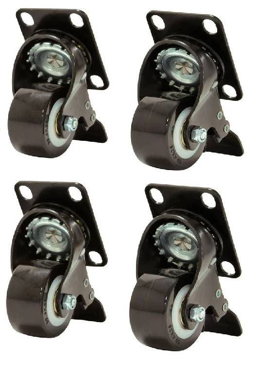 Danicom - 4 Stück Rollen mit Bremse für alle Serverschränke