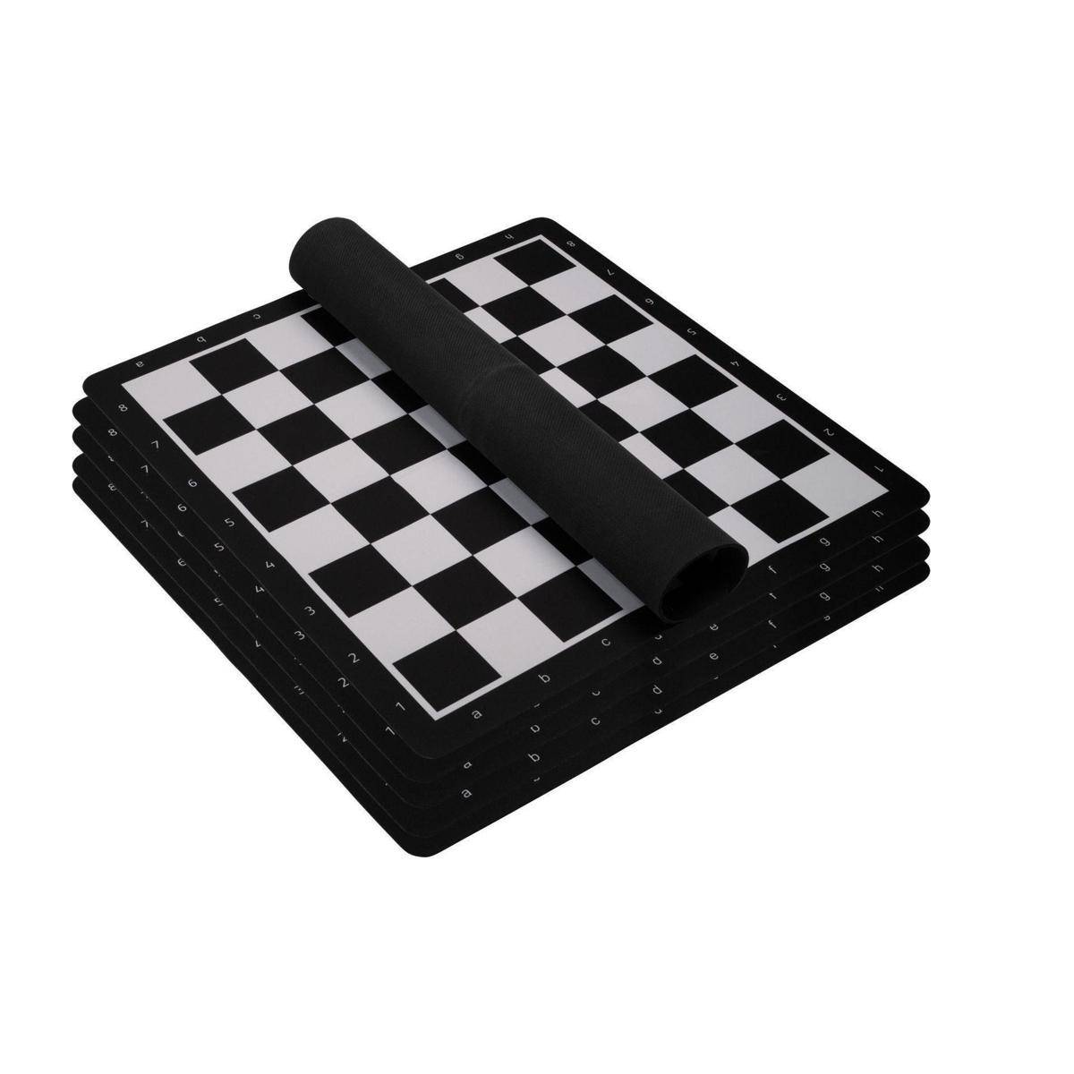 2496 - Schachbrett rollbar, Feld 55 mm, Kunststoff, schwarz weiß, 5er Packung