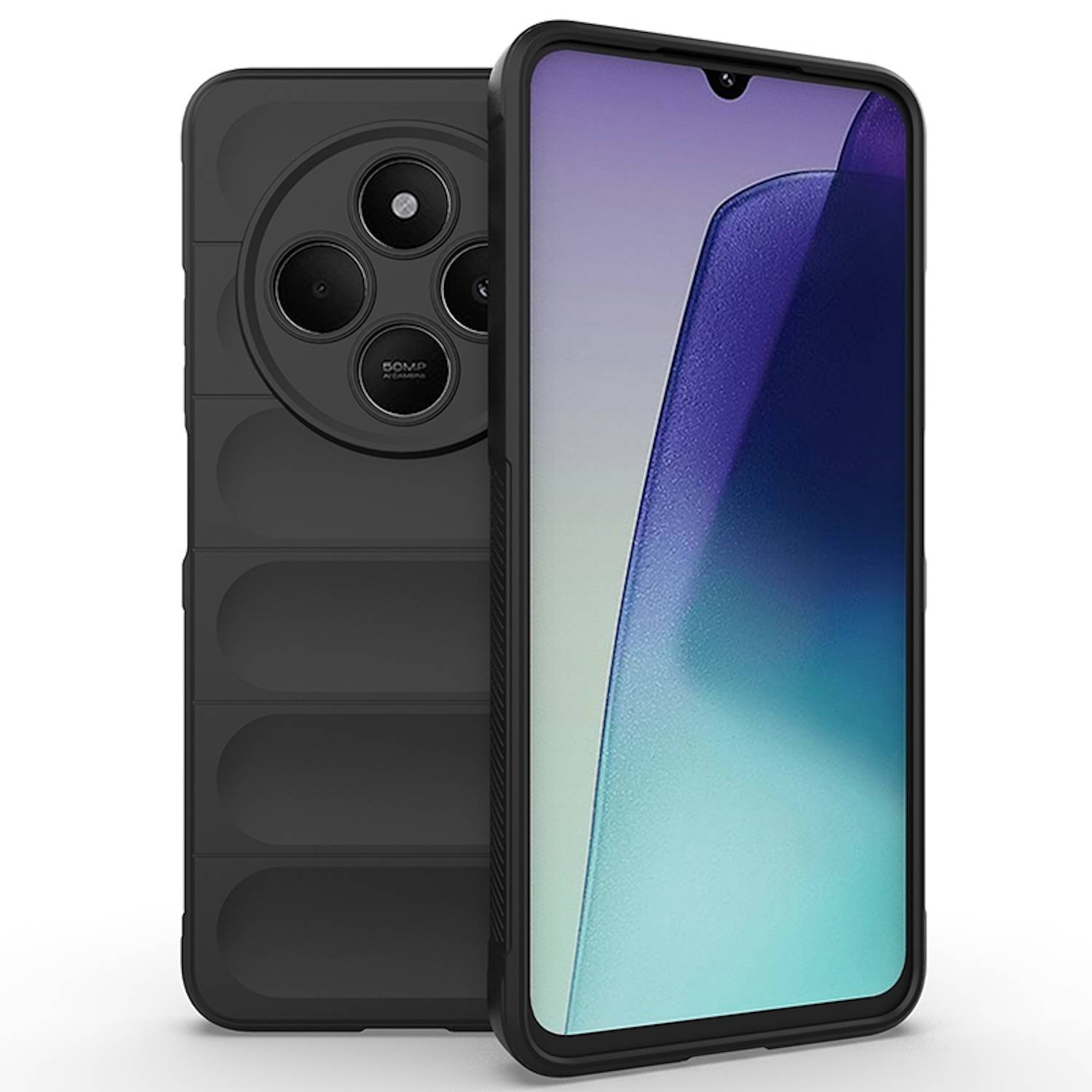 Für Xiaomi Redmi 14C 4G Magic Shield TPU Hülle Flanell-Innenfutter Schwarz