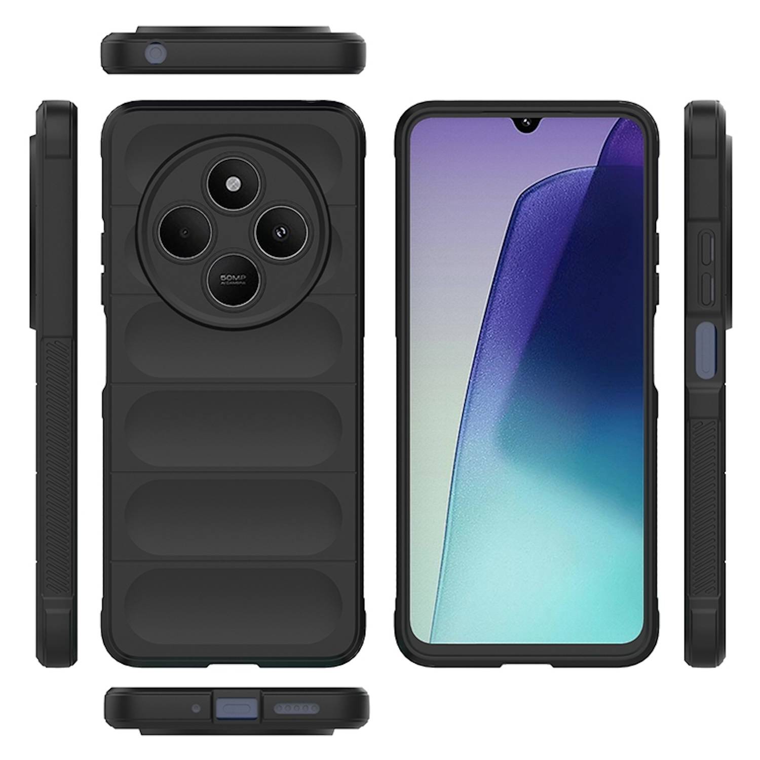 Für Xiaomi Redmi 14C 4G Magic Shield TPU Hülle Flanell-Innenfutter Schwarz