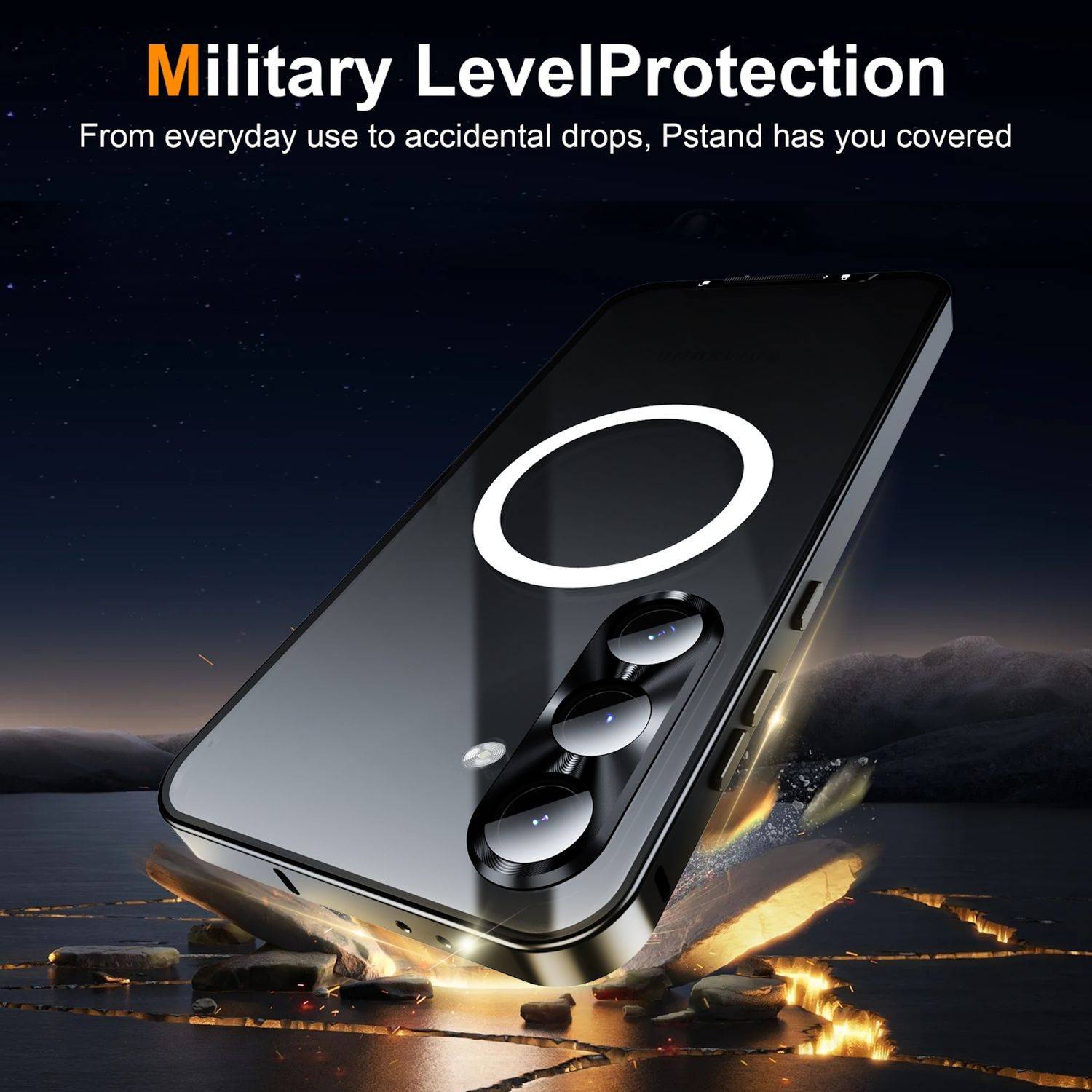 Für Samsung Galaxy S24 FE 5G Magnetische Magsafe Metall Design Schutz Cover Hülle Blau