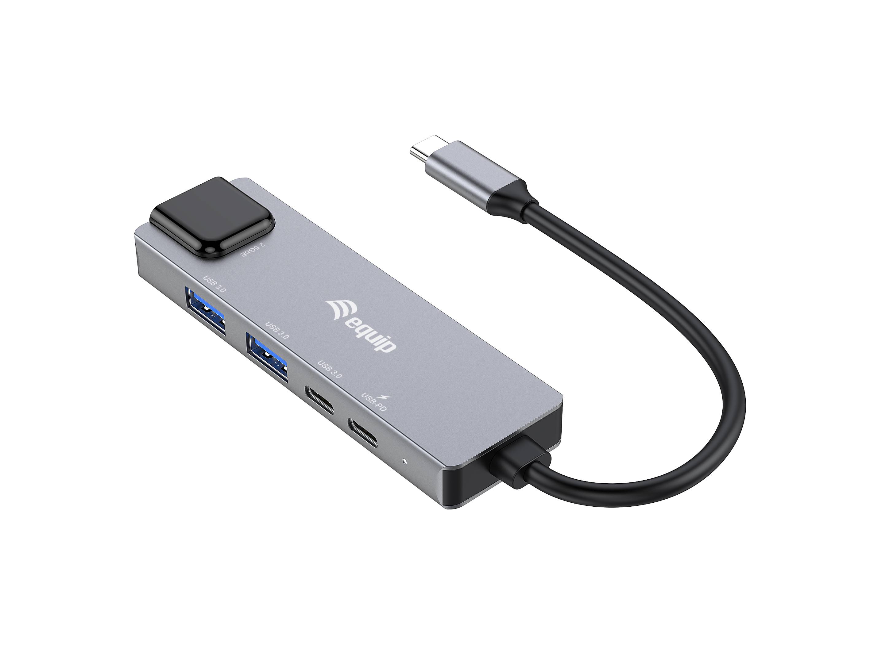 Equip Adapter USB-C -> RJ45 10/100/1000/2500 Mbps+ USB 3.2 - Adapter - Digital/Daten
