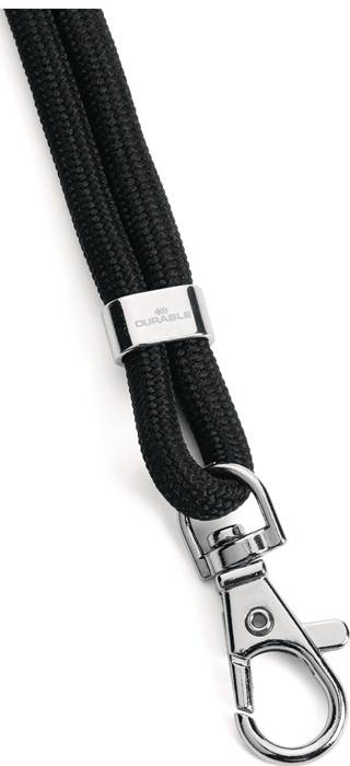 Cliphalter JoJo rundgewebt m.Karab.Band-L.460mm schwarz DURABLE