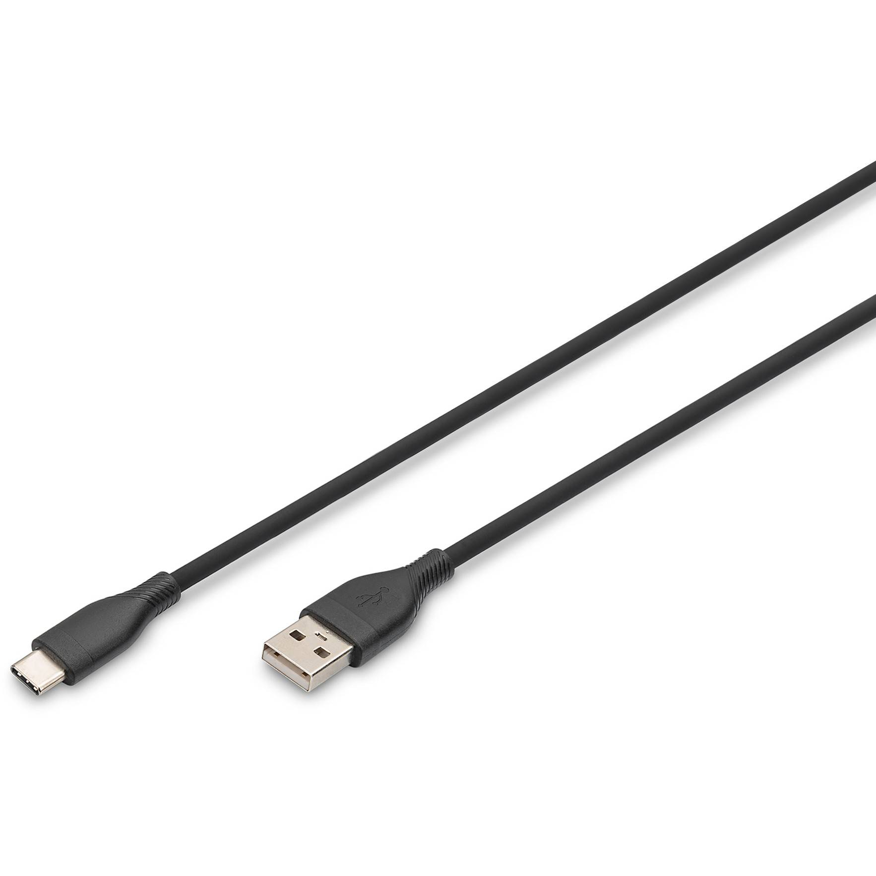 Digitus USB-A > USB-C 2.0 (ST-ST) 1m Ladekabel Silikon 60W Schwarz Kabel & Adapter USB USB C