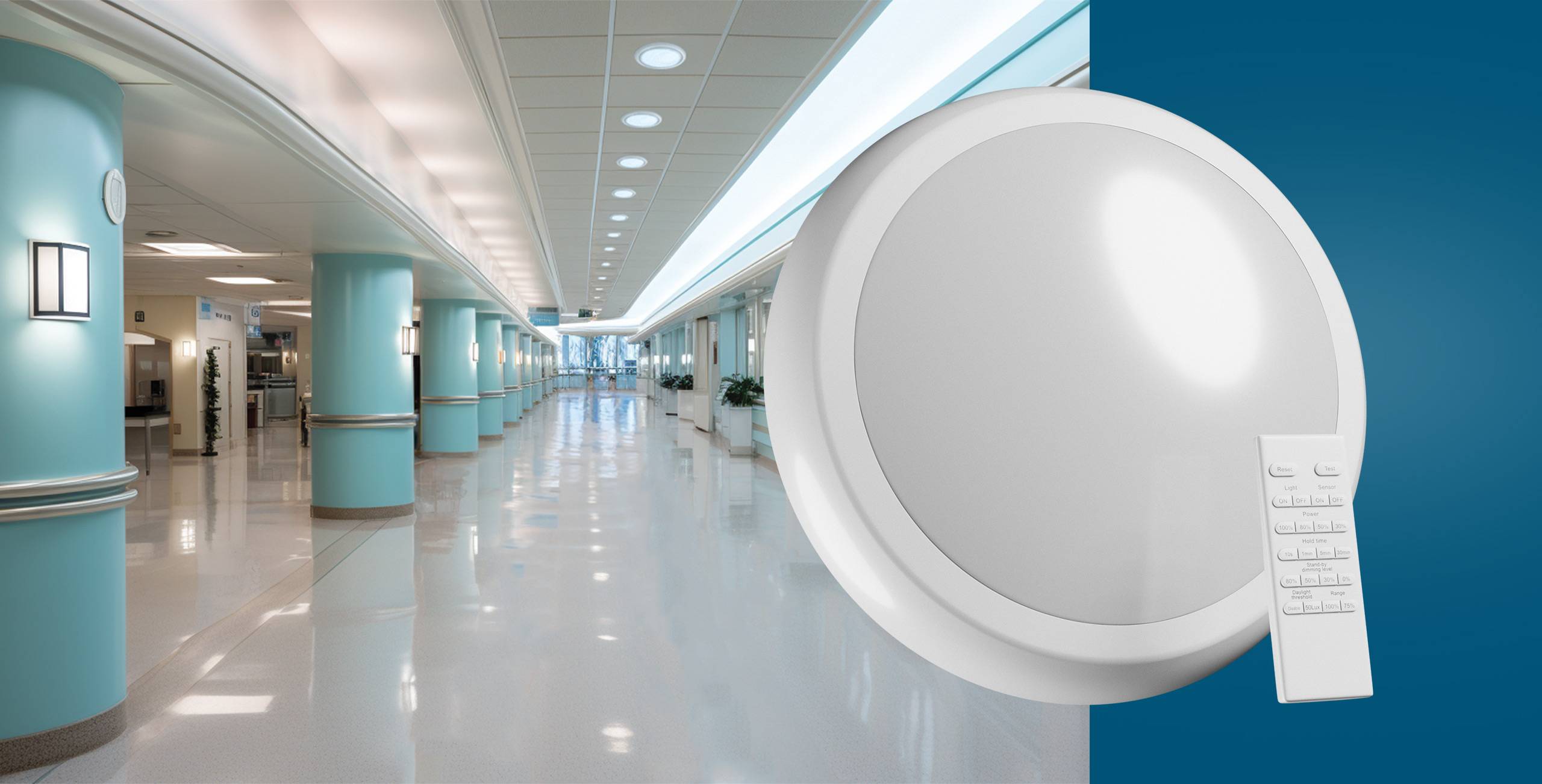 Spectrum LED Deckenleuchte NYMPHEA CITY PRO 2 weiß 24W/30W Sensor & Fernbedienung 3500lm außen IK08 rund CCT 3000-6000K