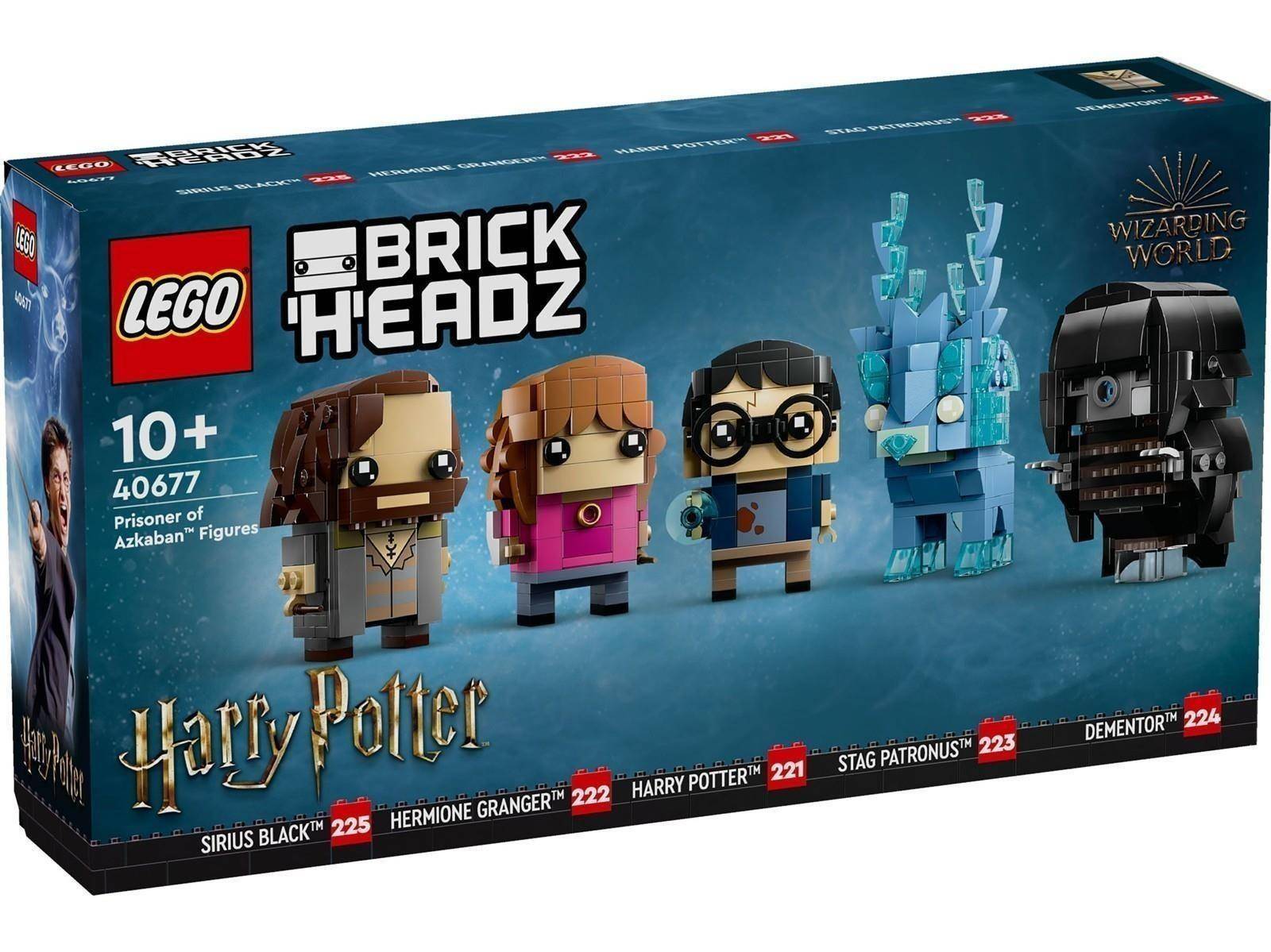 LEGO BrickHeadz Harry Potter Set-Schachtelbild mit Sirius Black, Hermine Granger, Harry Potter, Hirsch-Patronus und Dementor Figuren für Altersgruppe 10+