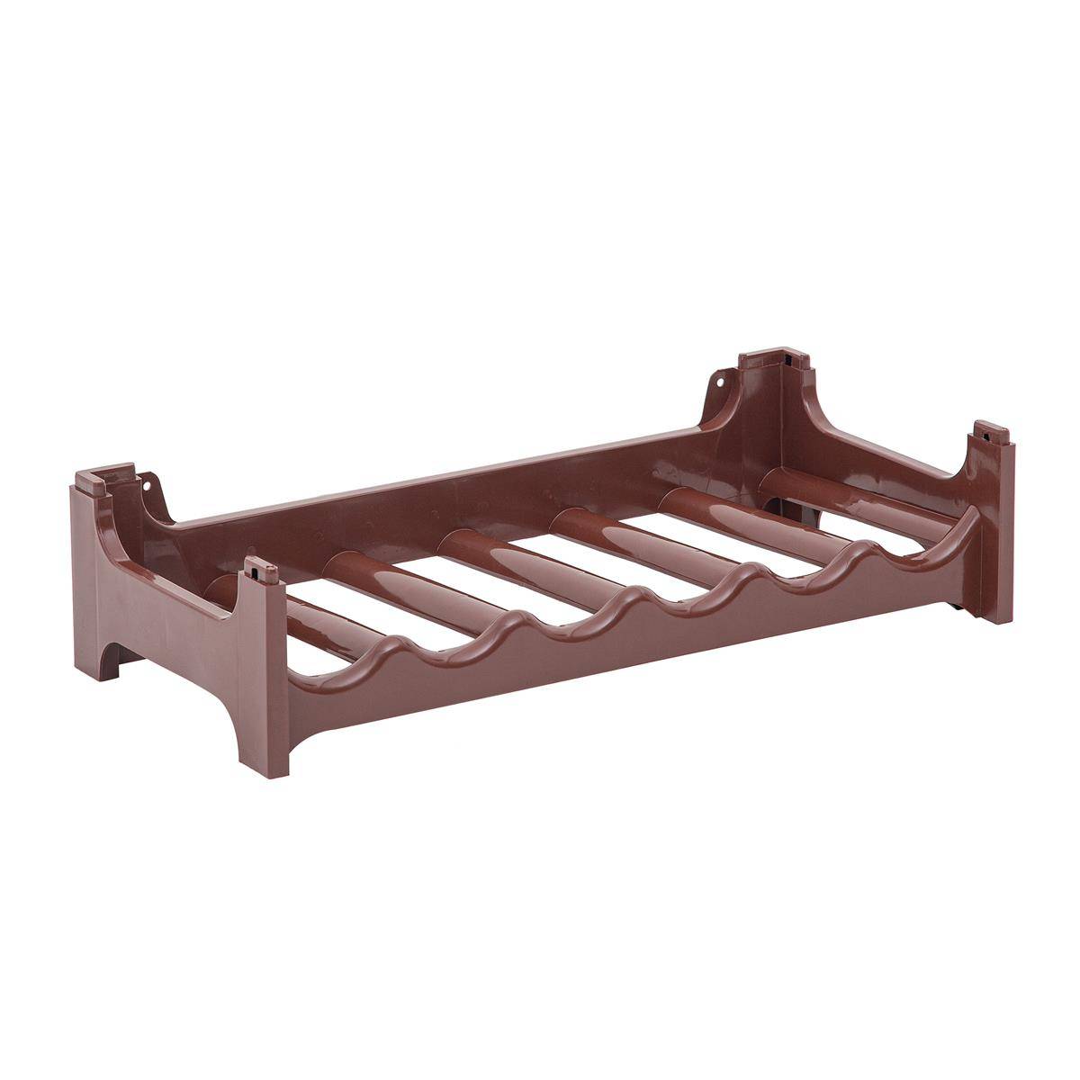 Novaliv Flaschenregal für 6 Flaschen | Weinregal braun | Regal aus stabilem Kunststoff, stapelbar (Braun, 1)