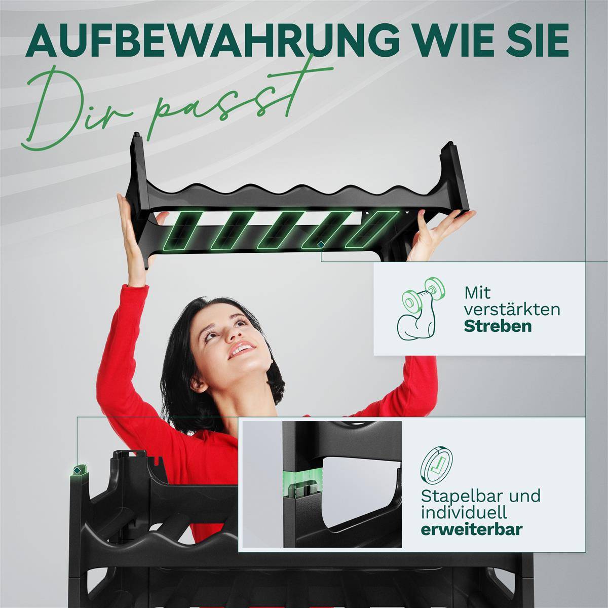 Novaliv Weinregal für 72 Flaschen | Flaschenregal schwarz | Regal stabilem Kunststoff (Schwarz, 12)