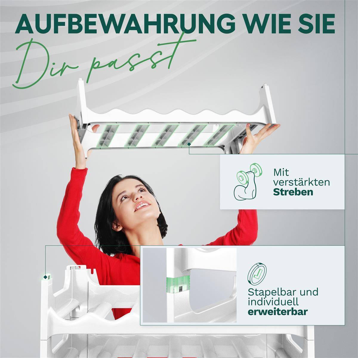 Novaliv Weinregal für 36 Flaschen | Flaschenregal weiss | Regal stabilem Kunststoff (Weiß, 6)