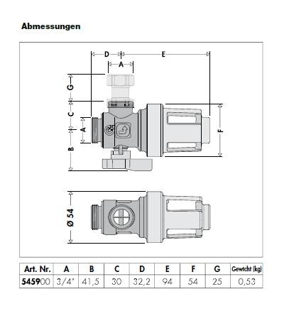 Caleffi 5459 Schmutzfänger / Schlammabscheider XS 3/4"