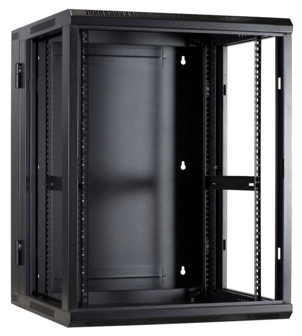 DSIT Danicom - 18 HE Serverschrank, wendbares Wandgehäuse mit Glastür (BxTxH) 600 x 600 x 900mm