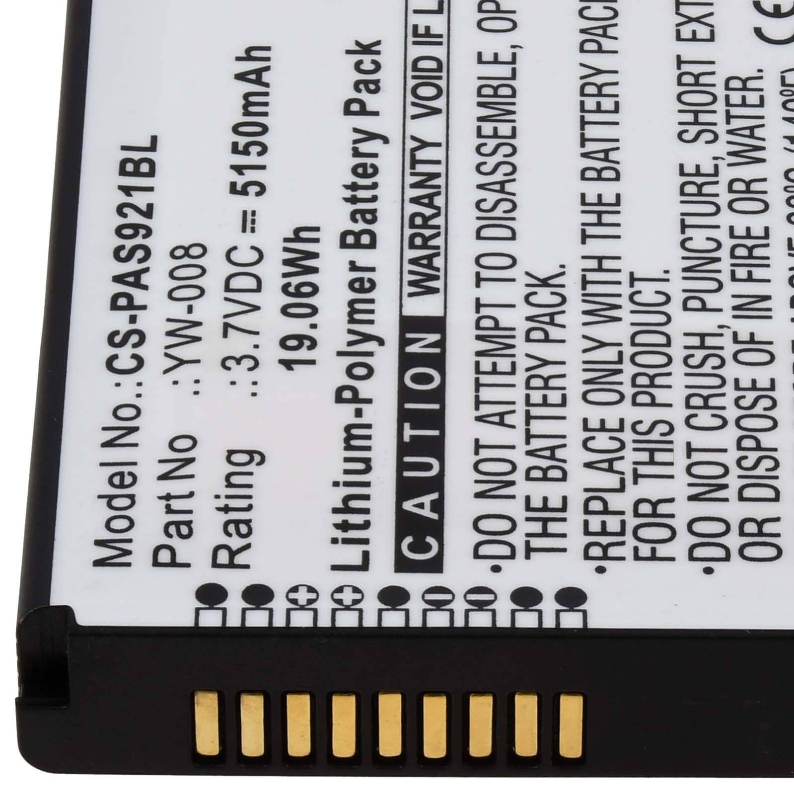 Powery Akku kompatibel mit Pax Typ YW-008, 3,7V, Li-Polymer