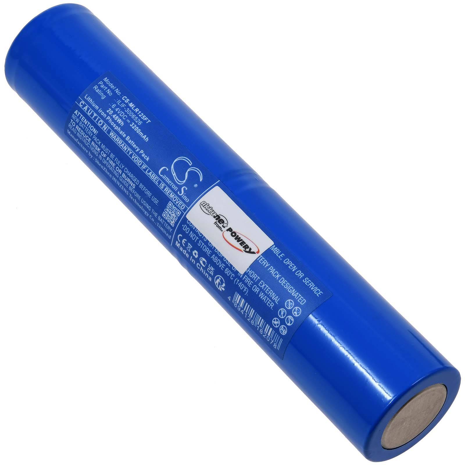 Powery Akku für Maglite ML125 ML150LR ML150LRX Taschenlampe, 6,4V, LiFePO4