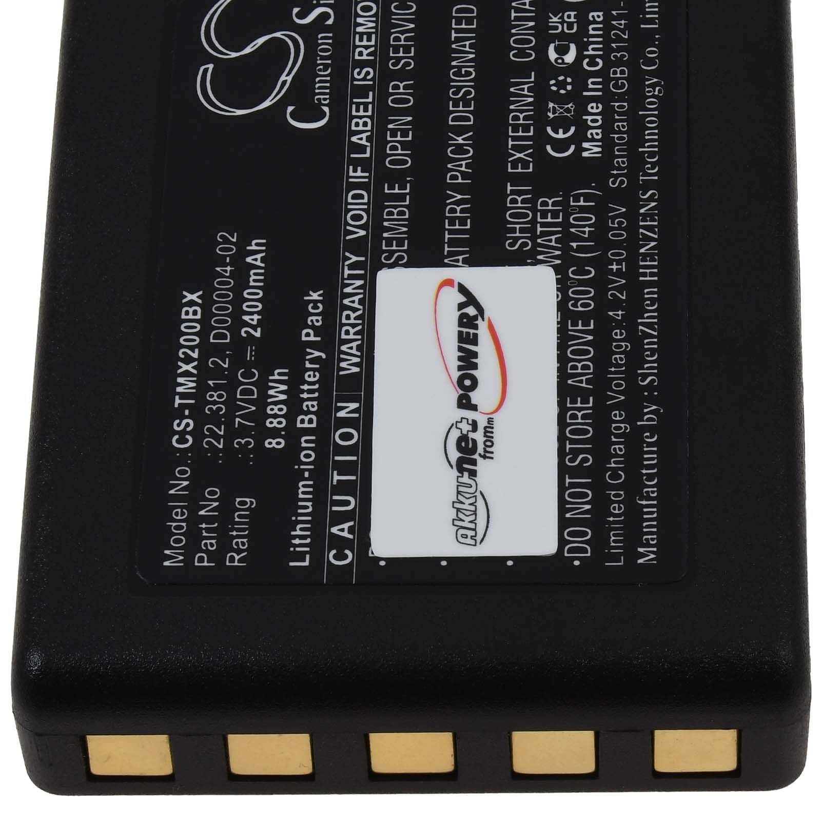 Powery Akku passend für Kransteuerung Teleradio TG-TXMNL Typ D4-02, 3,7V, Li-Ion