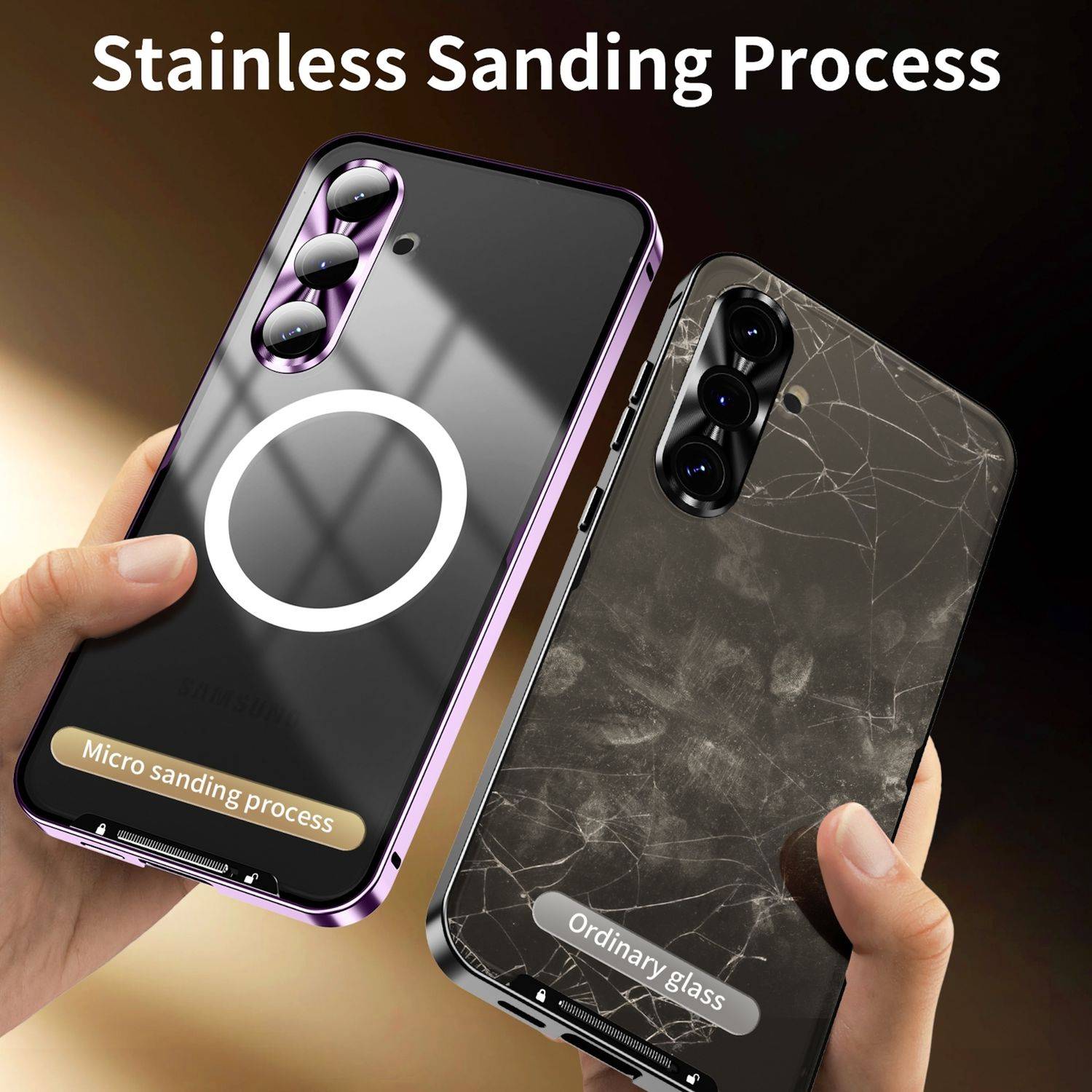 Für Samsung Galaxy S24 FE 5G Magnetische Magsafe Metall Design Schutz Cover Hülle Lila