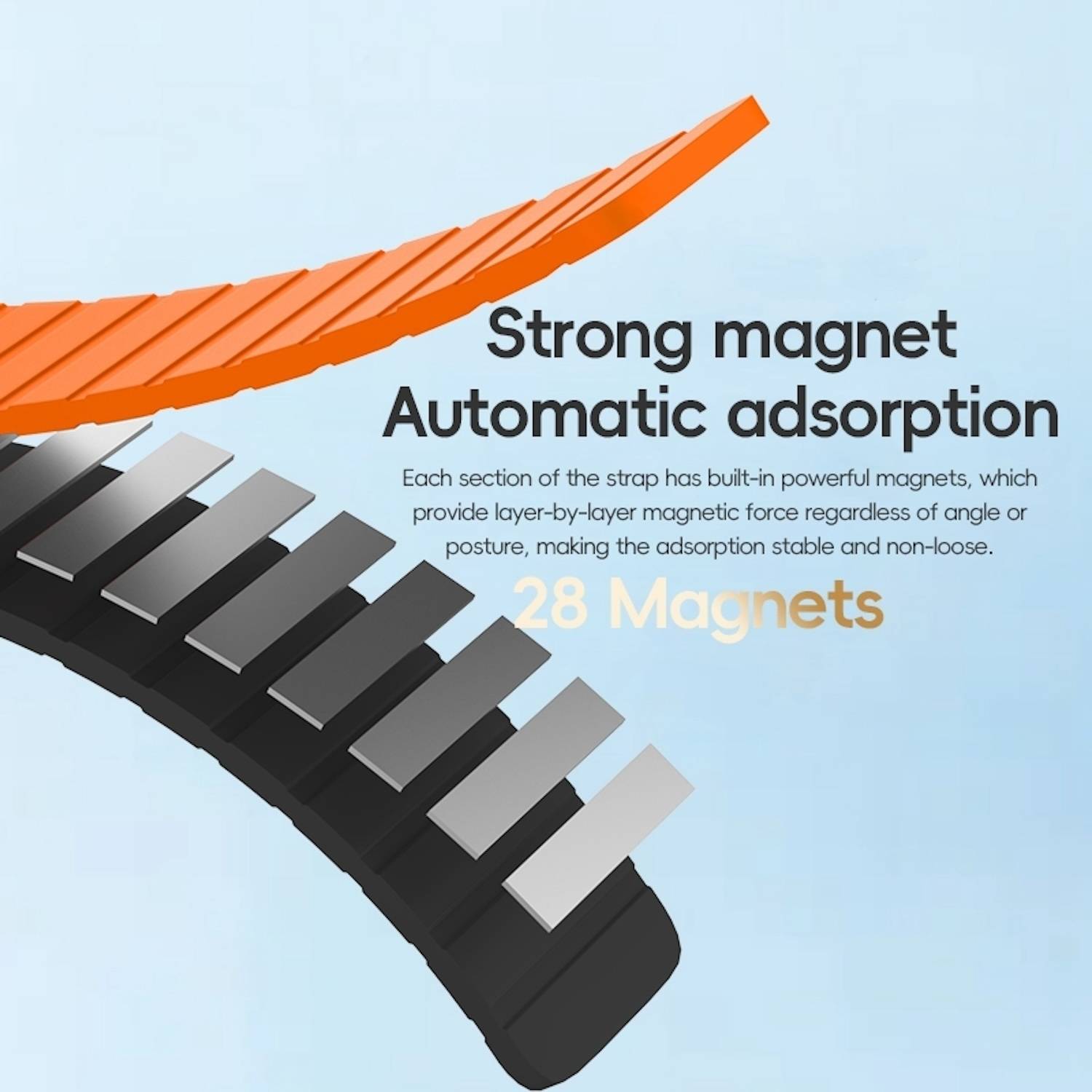 Für Apple Watch Series 10 46mm / 9 8 7 45 / 6 SE 5 4 44mm Zweifarbiges Magnetisches Silikon Armband Gelb