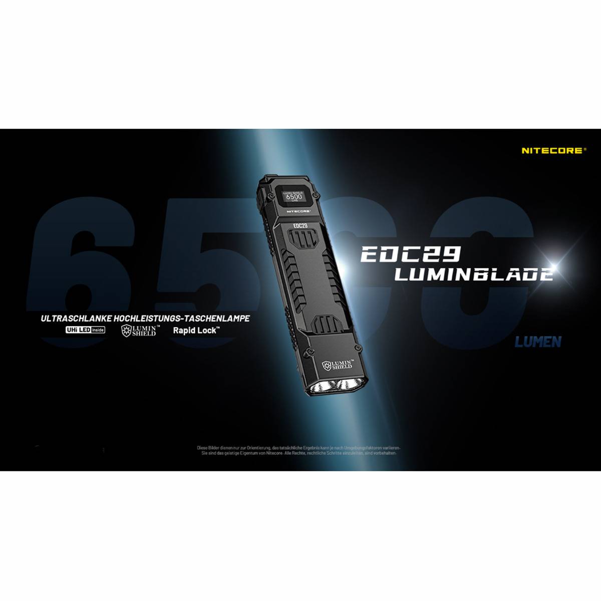 Nitecore EDC29 LUMINBLADE LED Taschenlame 6500 Lumen - Schwarz
