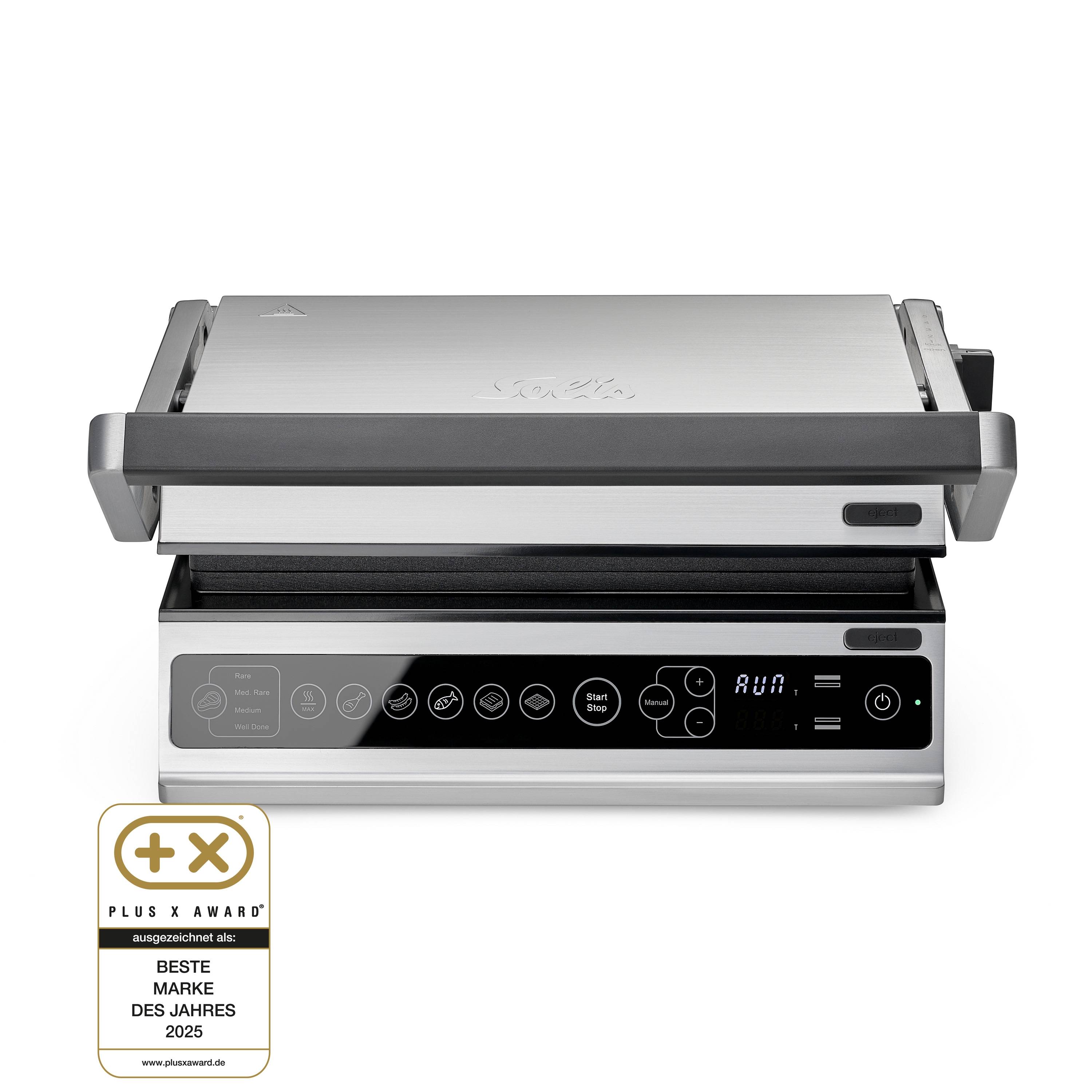 Solis Kontaktgrill Typ 7953, Antihaftbeschichtung, 2000W, 28x25cm