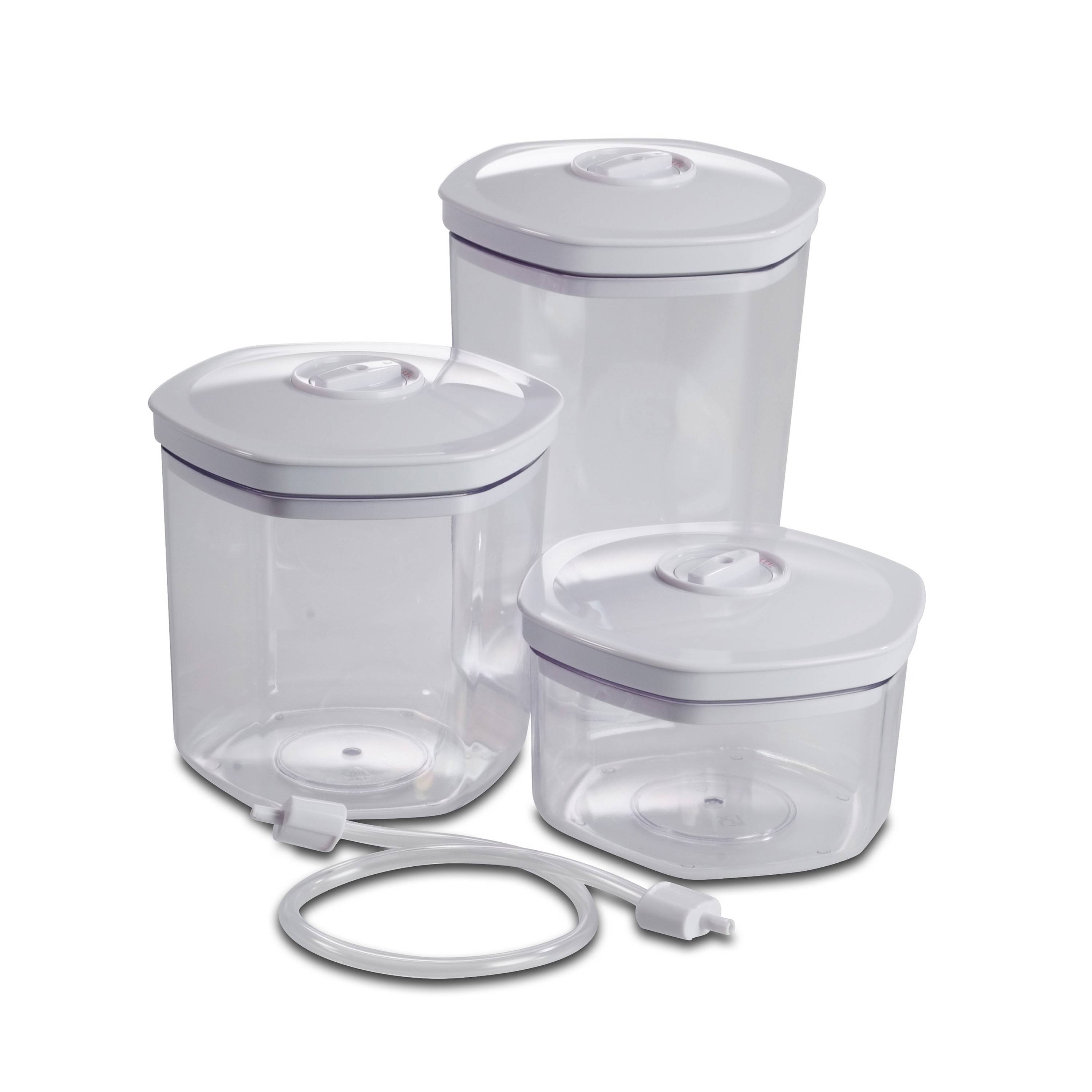 Solis Vakuumierbehälter-Set 3 Stück, 700/1400/2000 ml, Vakuumieren/ Marinieren