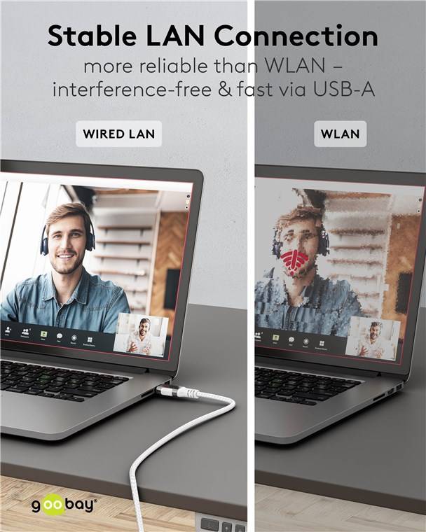 GOOBAY - Ethernet-Kabel USB-A 3.0 auf RJ45 10 m - verbindet Router Modem oder - Modem - 1.000 Mbps
