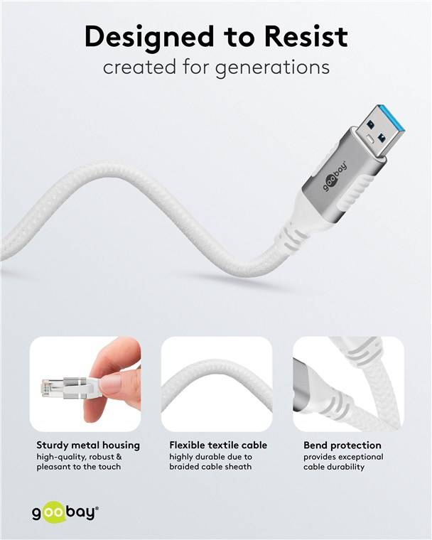 GOOBAY - Ethernet-Kabel USB-A 3.0 auf RJ45 10 m - verbindet Router Modem oder - Modem - 1.000 Mbps