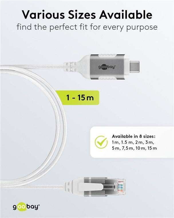 Ethernet-Kabel USB-C™ 3.1 auf RJ45, Slim, 3 m