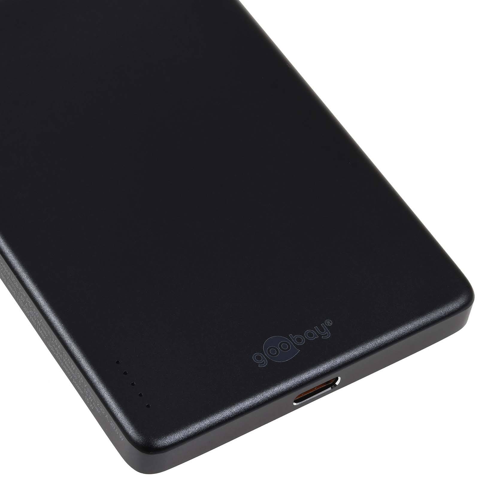 Goobay Magnetische Wireless Powerbank, MagSafe, USB-C Power Delivery, Magnetring, schwarz, 20W - Kapazität: 5000mAh