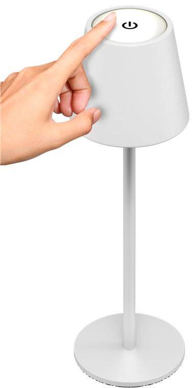 Goobay Kabellose LED-Tischleuchte, aufladbar, dimmbar, 36cm, weiß
