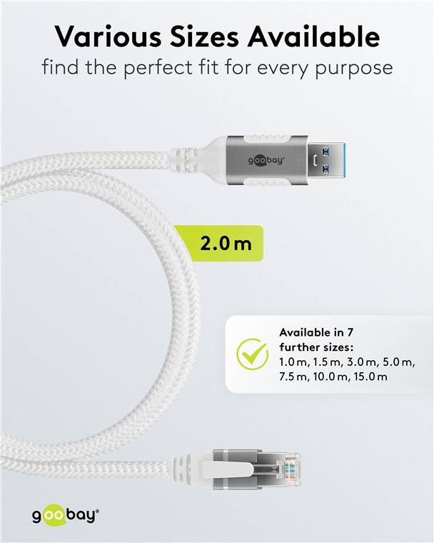 GOOBAY - Ethernet-Kabel USB-A 3.0 auf RJ45 2 m - verbindet Router Modem oder - Modem - 1.000 Mbps