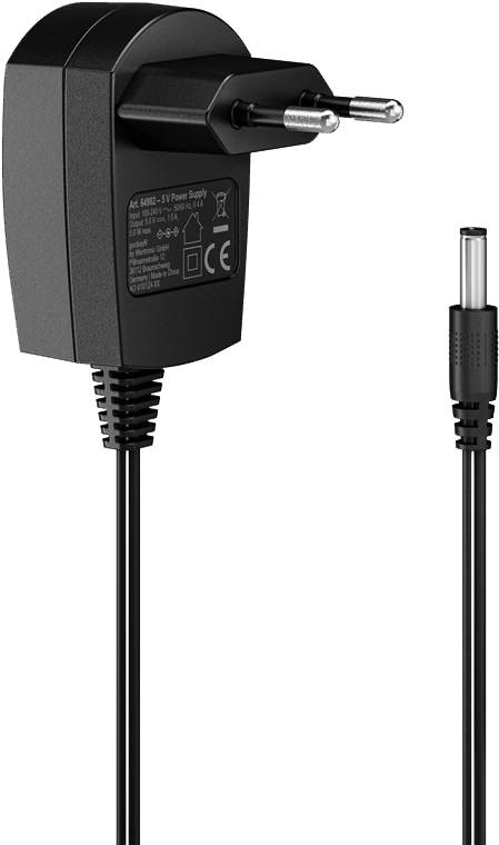 GOOBAY Universal-Netzteil 64982, 5 V-/1 A, 5 W, 5,5x2,1 mm, schwarz