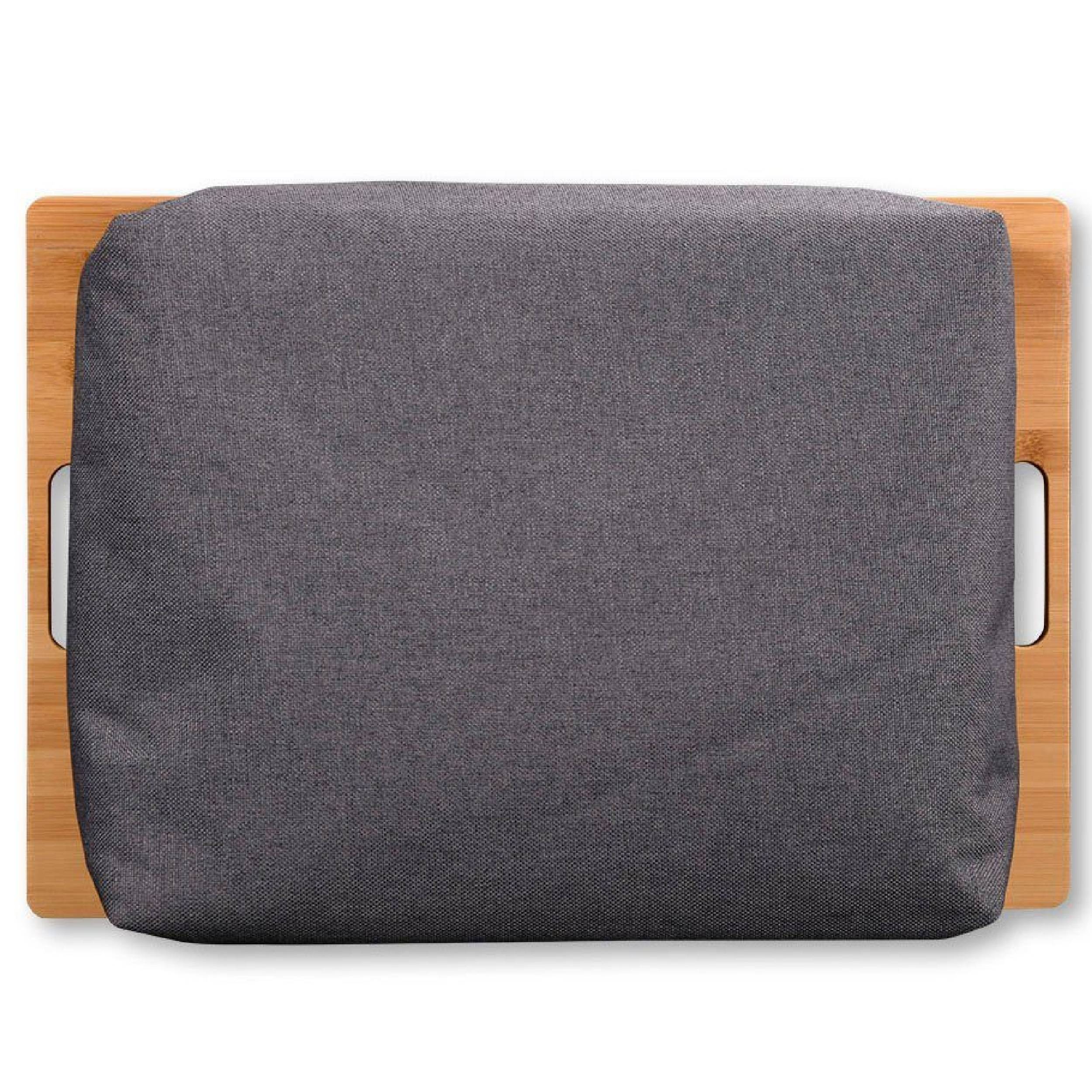Neustanlo | Knietablett aus Holz | mit Griffen | gepolstert für hohe Stabilität | Bambus Textil | Maße: 45 x 31 cm/Höhe: 8 cm | ideal zum Essen,