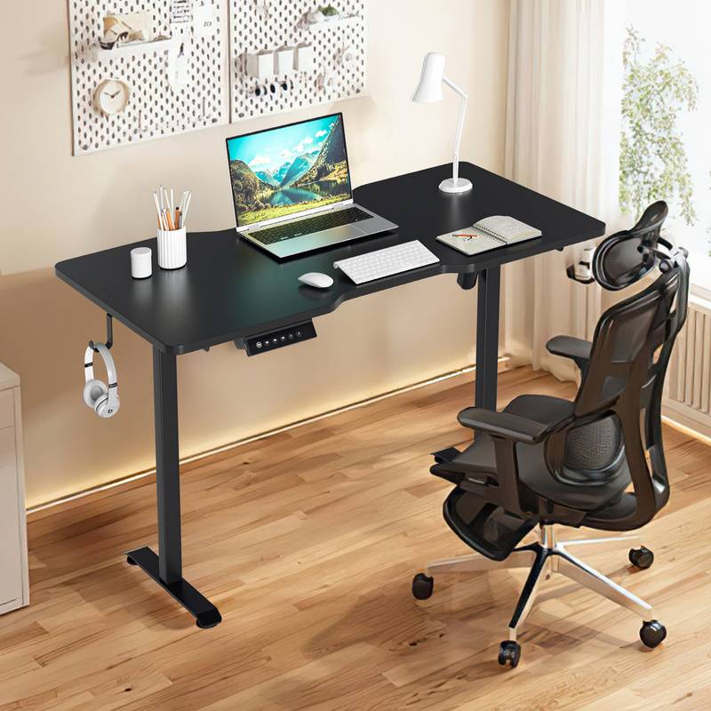 Höhenverstellbarer Schreibtisch mit Desktop 120x60cm Ergonomischer Tischplatte mit Memory-Steuerung Schwarz
