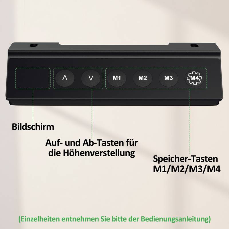 Höhenverstellbarer Schreibtisch mit Desktop 120x60cm Ergonomischer Tischplatte mit Memory-Steuerung Schwarz