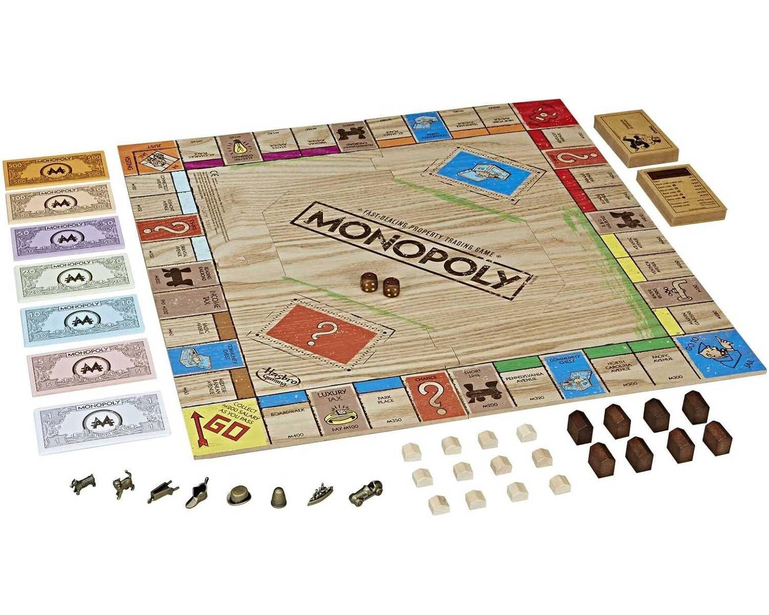 Monopoly - Holz Sonderedition (englische Version) Brettspiel Gesellschaftsspiel Boardgame