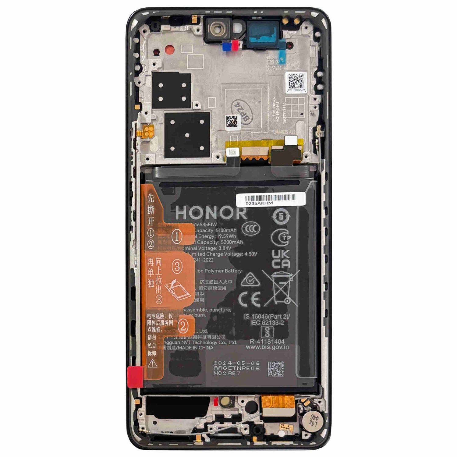 Für Honor 200 Pro 5G 0235AKHM LCD Display mit Rahmen Ersatzteil Schwarz