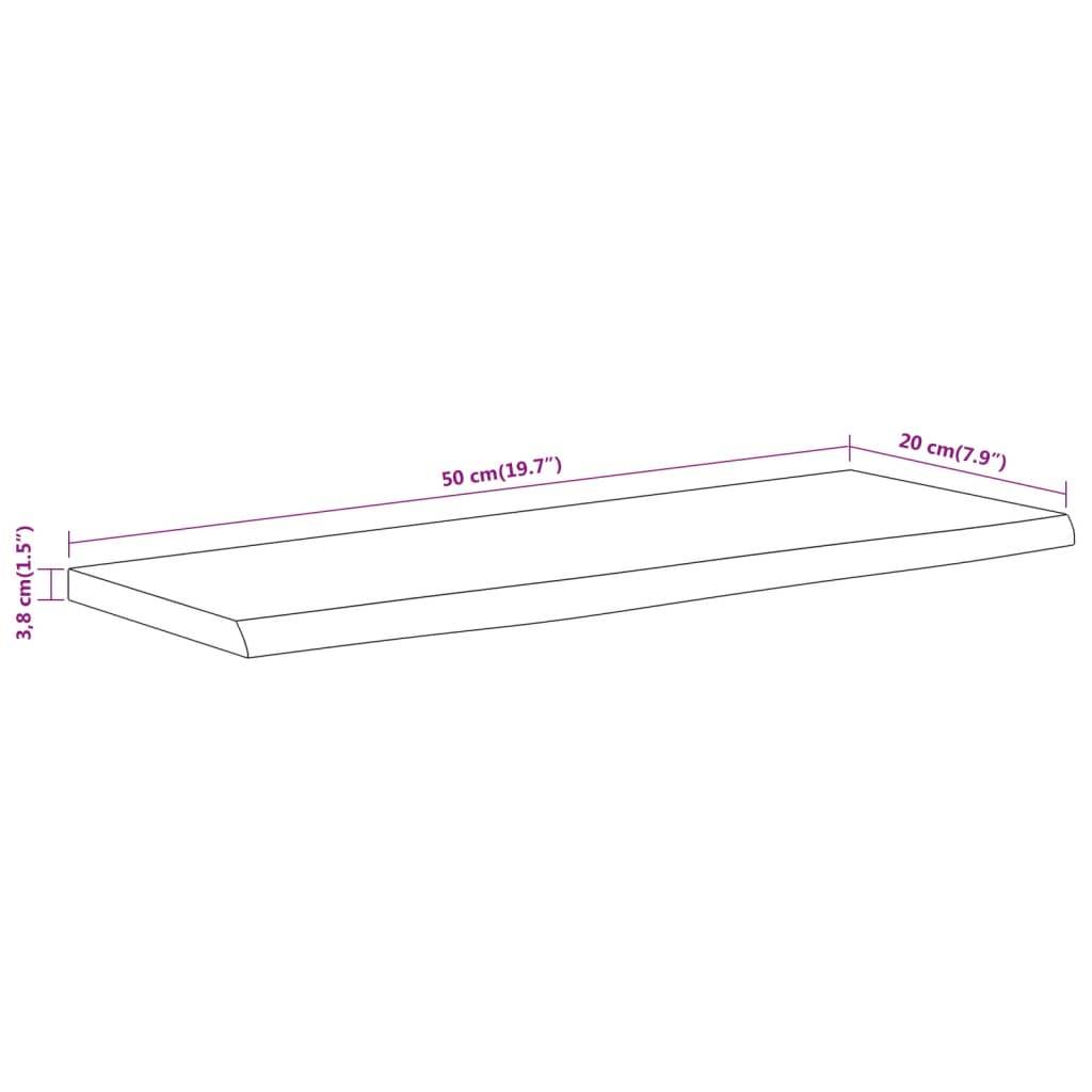 vidaXL Wandregal 50x20x3,8 cm Rechteckig Massivholz Akazie Baumkante