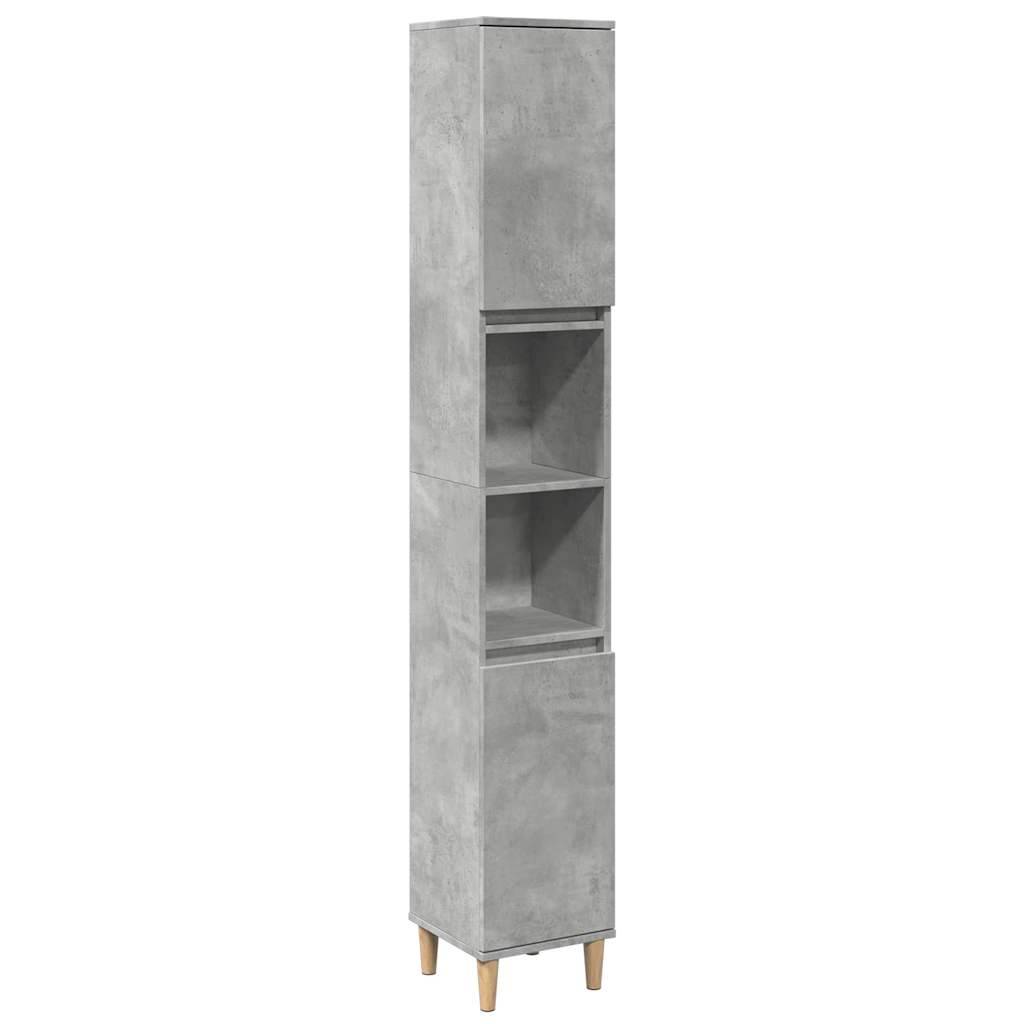 vidaXL Badschrank Betongrau 30x30x190 cm Holzwerkstoff