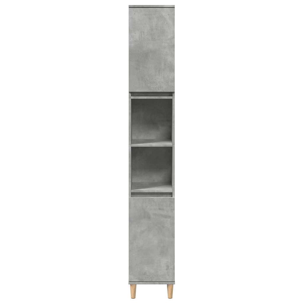 vidaXL Badschrank Betongrau 30x30x190 cm Holzwerkstoff