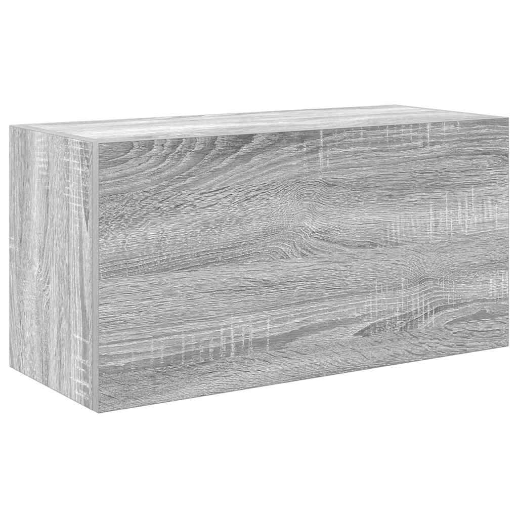 vidaXL Bad-Wandschrank Grau Sonoma 60x25x30 cm Holzwerkstoff
