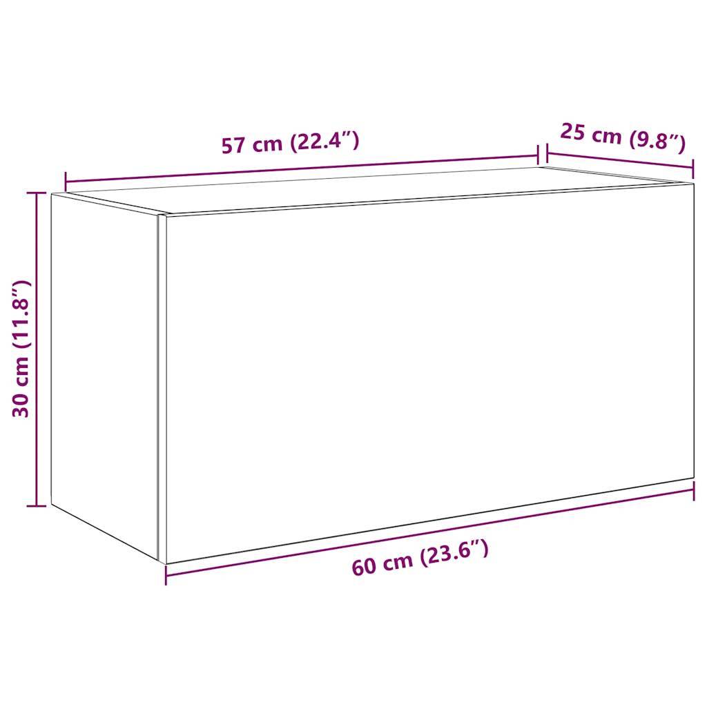 vidaXL Bad-Wandschrank Altholz-Optik 60x25x30 cm Holzwerkstoff
