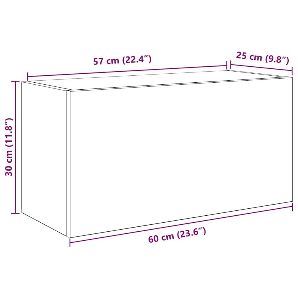 vidaXL Bad-Wandschrank Betongrau 60x25x30 cm Holzwerkstoff